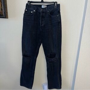 Agolde Lana Mid Rise Straight In Conduct Button Fly Size 26